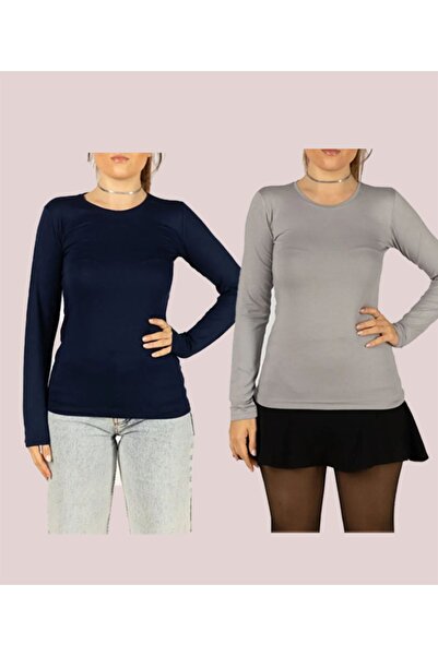 FATELLA Дамски боди от гъвкава ликра - дълъг ръкав, кръгло деколте, комплект ...