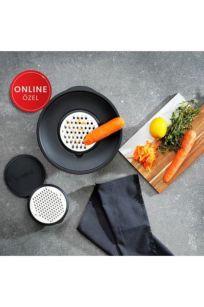 Schafer Lucas Steel Mixing Bowl 24 cm-4 Pieces-Black