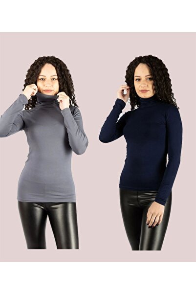 FATELLA Півкомірний трикотажний боді з еластаном - жіночий, з довгими рукавам...