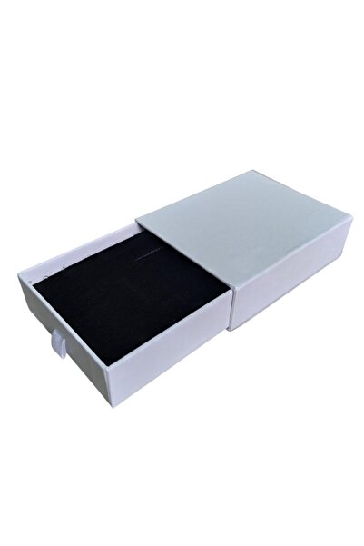 ÖZER KUTU Beyaz Çekmeceli Büyük Kolye&set Karton Kutu 10 Lu Paket (içi Süngerli)