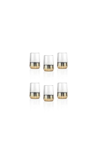 Schafer Supreme 6-Piece Coffee Side Water Glass Set-Gold