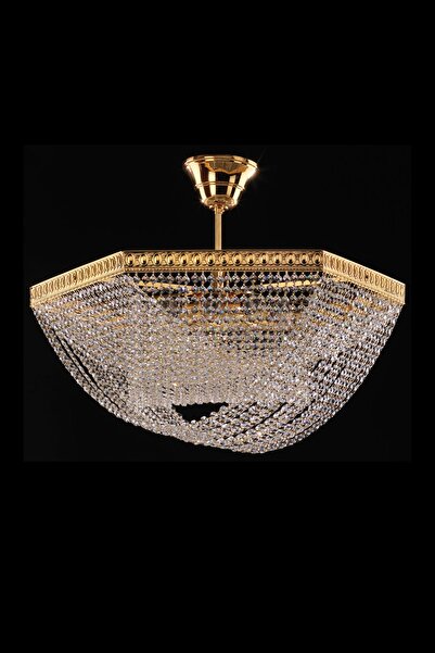 Avize çarşısı Blocco Kristal Taşlı Gold Renk Plafonyer Avize Bs.2803-58-60