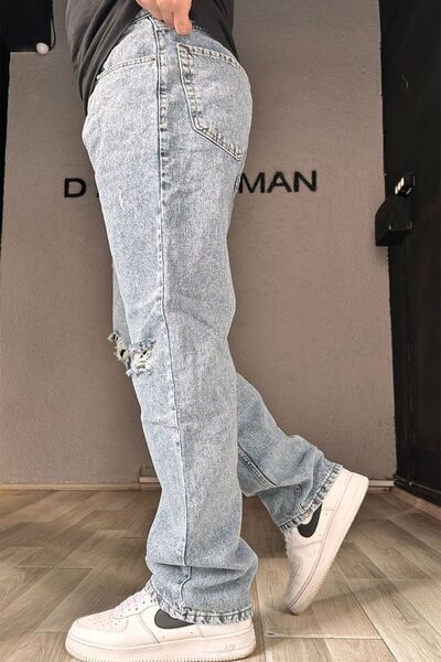 viking's line Erkek Yırtıklı Baggy Pantolon