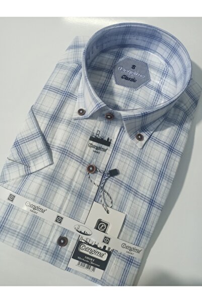 Rengima Памучна класическа риза с къс ръкав и яка - закопчаване с копчета