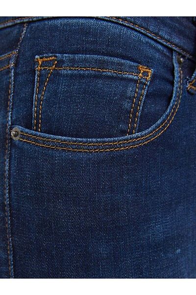 VEGA Blugi de damă skinny lycra cu talie înaltă albastră - până la gleznă