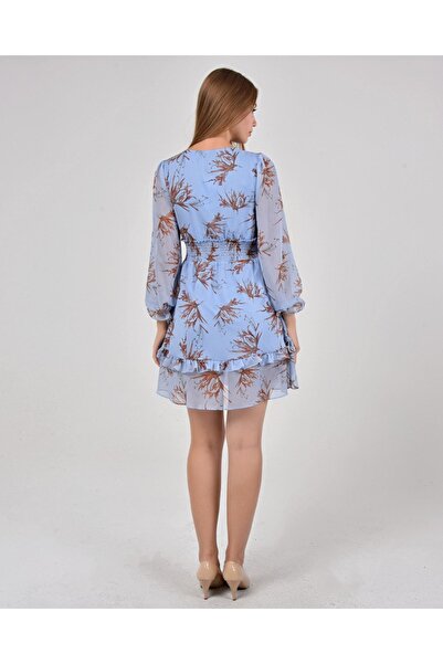 AVVER Kadın Önden Bağlamalı Desenli Kruvaze Elbise