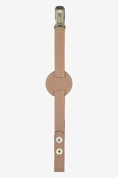 JMB Just My Baby Powder Pink Reversible Leather Pacifier Strap - Heart Figure