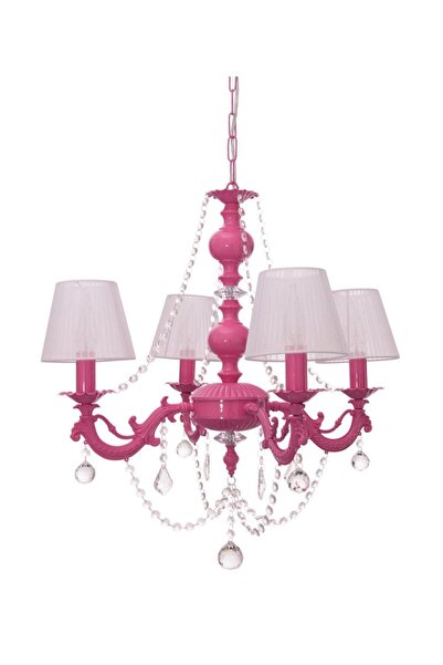 Umur Aydınlatma Dolce Vita 4'lü Fuşya Abajurlu Avize