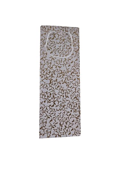 ÖZER KUTU Gold Patterned White (25 Pieces Pack) Cardboard Bag 10X26