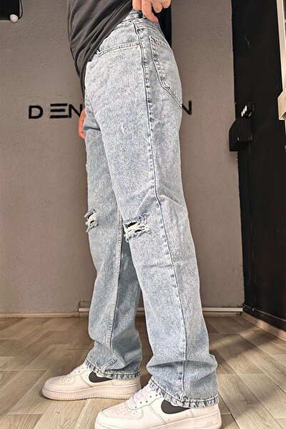 viking's line Erkek Yırtıklı Baggy Pantolon