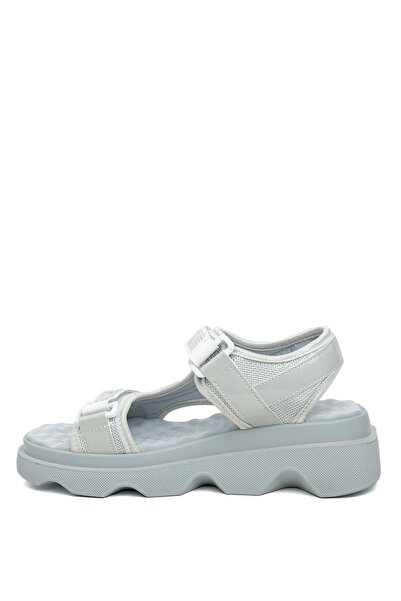 Ayakkabı Fuarı Zeyn 7901C Gray Wedge Heel Women's Sandals