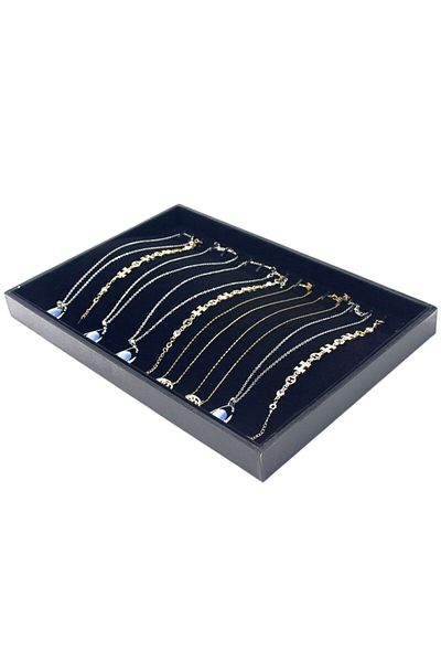 ÖZER KUTU Chain & Bracelet Jewelry Table Black Suede