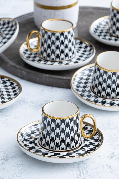 ACAR Della 6-Person Porcelain Coffee Cup Set - 90 ml
