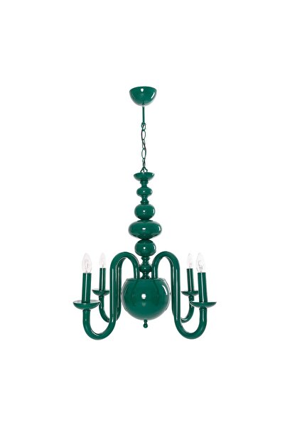 Umur Aydınlatma Roda 4'lü Yeşil Siyah Şapkalı Sarkıt Avize