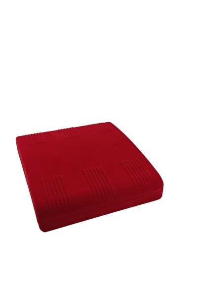 ÖZER KUTU Set Kutusu Büyük Bombeli Kadife Kırmızı