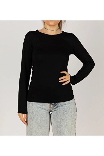 FATELLA Flexible Lycra Long Sleeve Round Women's Bodysuit - Crew Neck