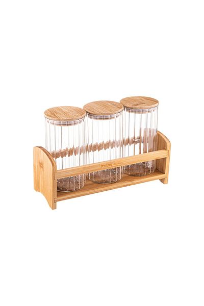 Schafer Vera Spice Set with Stand Large 7 Pieces-Striped