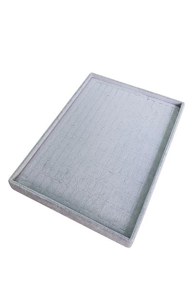 ÖZER KUTU Ring Stand-table 140 Pieces Submerged Gray Suede 25x35