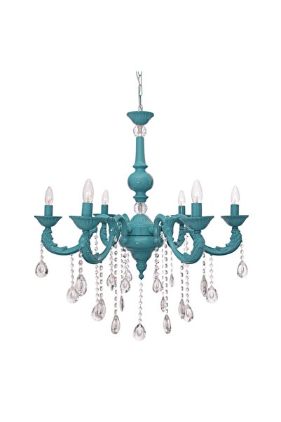 Umur Aydınlatma Siento 6'Lı Büyük Turkuaz Avize