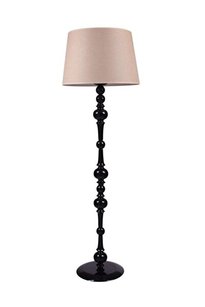 Umur Aydınlatma Zen Siyah Ayak Krem Şapkalı Lambader