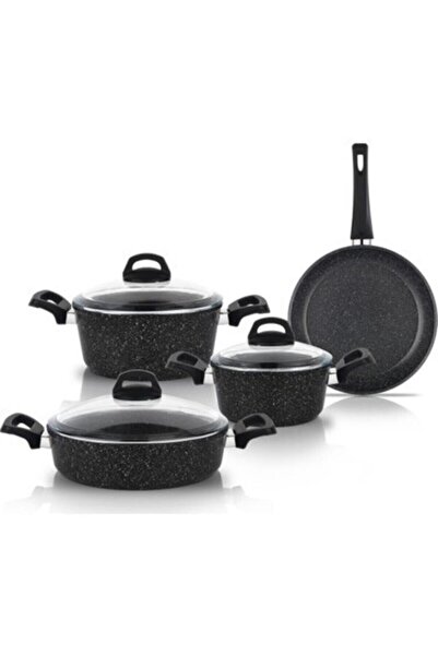Schafer Stark Yanmaz Yapışmaz Tencere Seti – 7 Parça - Antrasit
