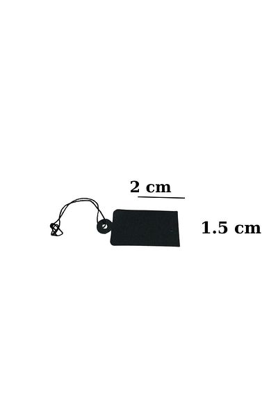 ÖZER KUTU Black Price Tag with Cardboard String 80 Pieces Midi (1,5 X 2 Cm)