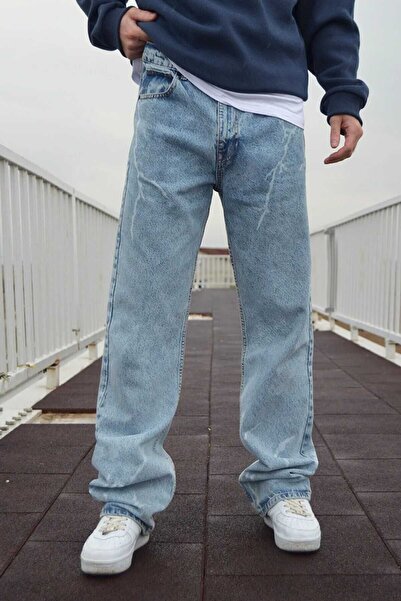 viking's line Kaizerdenim Erkek Şimşek Desenli Baggy Pantolon