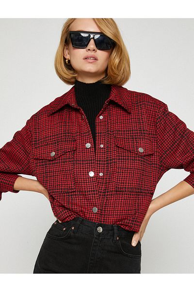Koton Snap Shirt Jacket with Pockets for Lumberjack