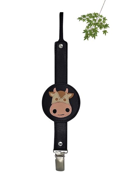 MODAPATİK Genuine Leather Pacifier Strap Navy Blue Cow