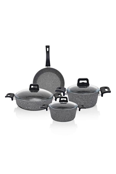 Schafer Rock Granit Y.y.-tencere Seti -7 Prç.- Siyah