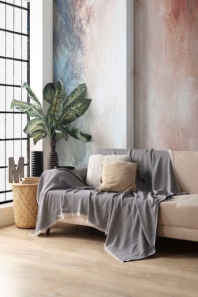 Miracolo Home Canapea extensibilă din bumbac moale, anti-alunecare, 170x210cm Husă neagră multifuncțională