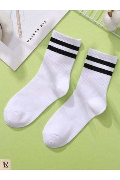 trampler Unisex 5 Pack College Hoop Socks Λευκές κάλτσες τένις