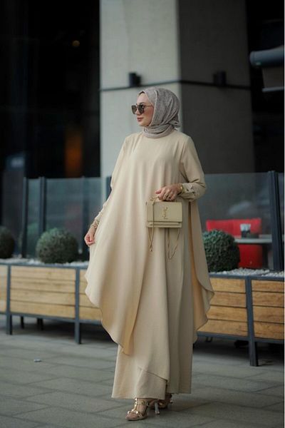 NS Moda Rochie Hijab Ayrobin Hera Bej Model-508