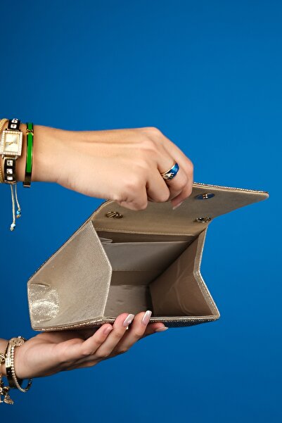 LuviShoes Geantă de mână pentru femei LAMAYA Gold Stone