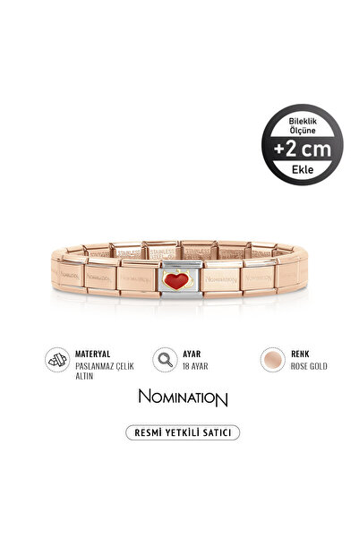 NOMİNATİON Italy Composable Klasik 18k Şeytan Kalp ve Paslanmaz Çelik Bilekli...