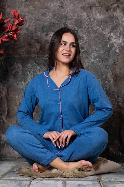 CALİA Set de pijamale cu mânecă lungă, cu nasturi în față