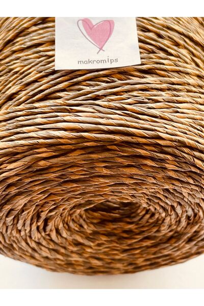 Makromİps 250 gr Premium Natural Kraft Knit - Φυσική τσάντα με νήματα Raffia Supla Basket Hat