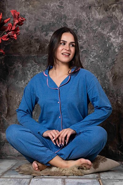 CALİA Set de pijamale cu mânecă lungă, cu nasturi în față