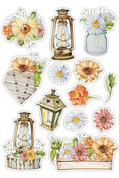 LikyaDükkan Cvjetni cvetovi, dobro raspoloženje, specijalni dizajn, nalepnica...