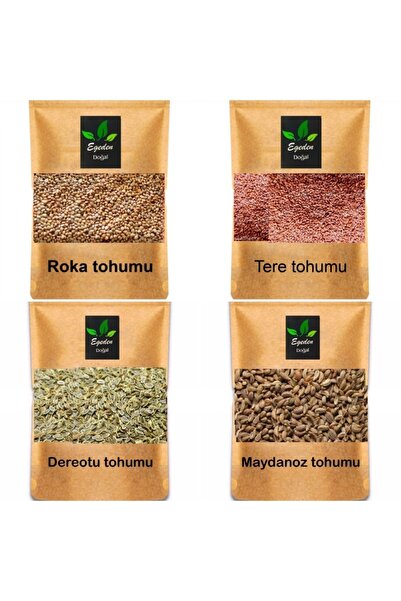 egeden doğal gıda Roka - Maydanoz - Tere - Dereotu Yerli Ata Tohumu Seti - 30...