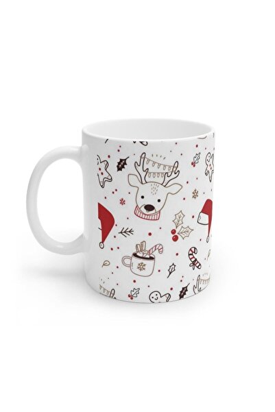 LikyaDükkan Noel Yılbaşı Figürlü Merry Christmas Kupa Bardak Mug