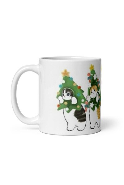 LikyaDükkan Noel Yılbaşı Ağaçlı Kedileri New Year Tree Cats Merry Christmas K...