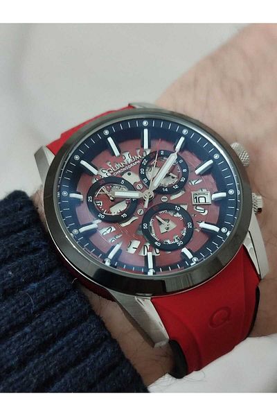 Quantum PWG1095.358 Silicone Cord Men's Red Wristwatch Function 1746