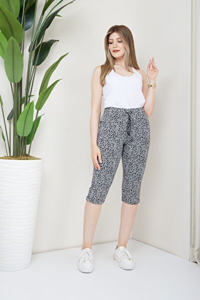 Banadamoda Kadın Desenli Penye Kapri