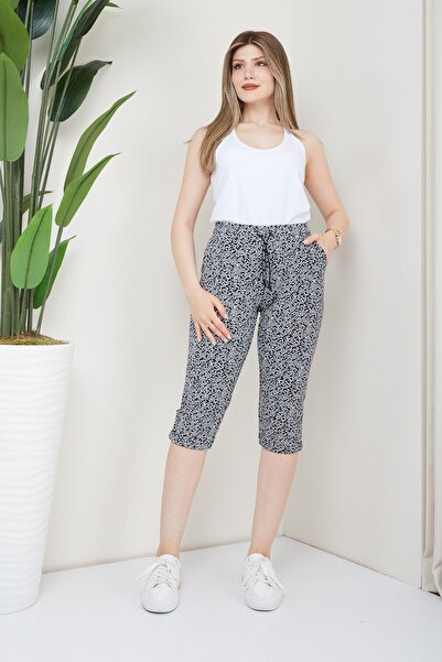 Banadamoda Kadın Desenli Penye Kapri