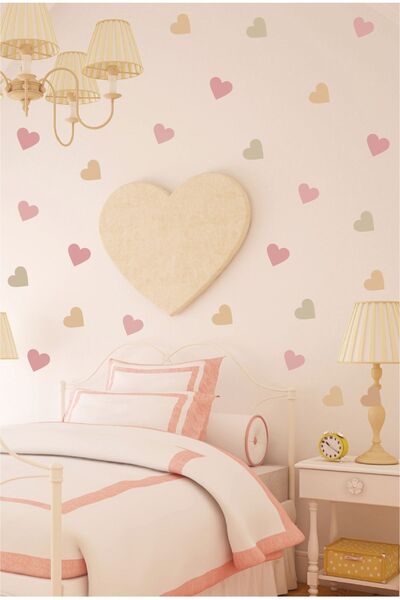 Ayza Tasarım Ροζ αποχρώσεις Σετ αυτοκόλλητων καρδιών 125 τμχ (5 cm)