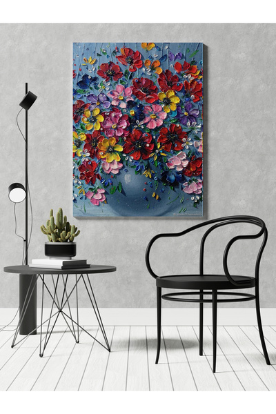 RUGSMODERN Kanvas Tablo Flower Mxed Color Temalı Modern Tablo