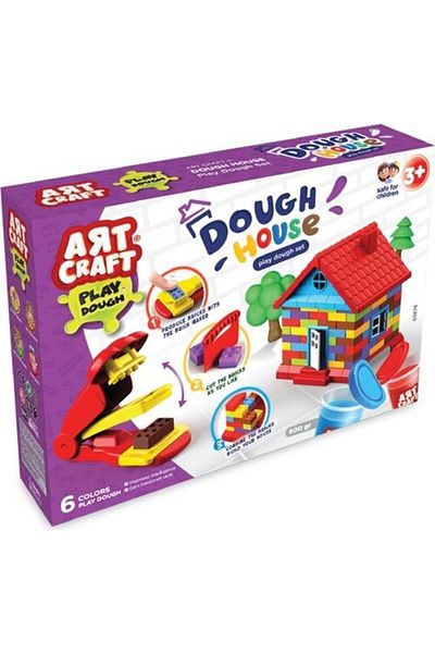 DEDE Art Craft Home Play Dough House Set 600 Gr 6-Different Colors
