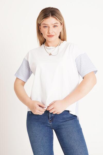 Hipo Trend Μπλουζάκι μπλε ριγέ μονό ζέρσεϊ τρικοτόν