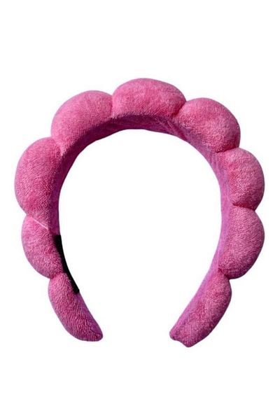 TAKIŞTIR Dark Pink Color Spa Hair Band Towel Crown